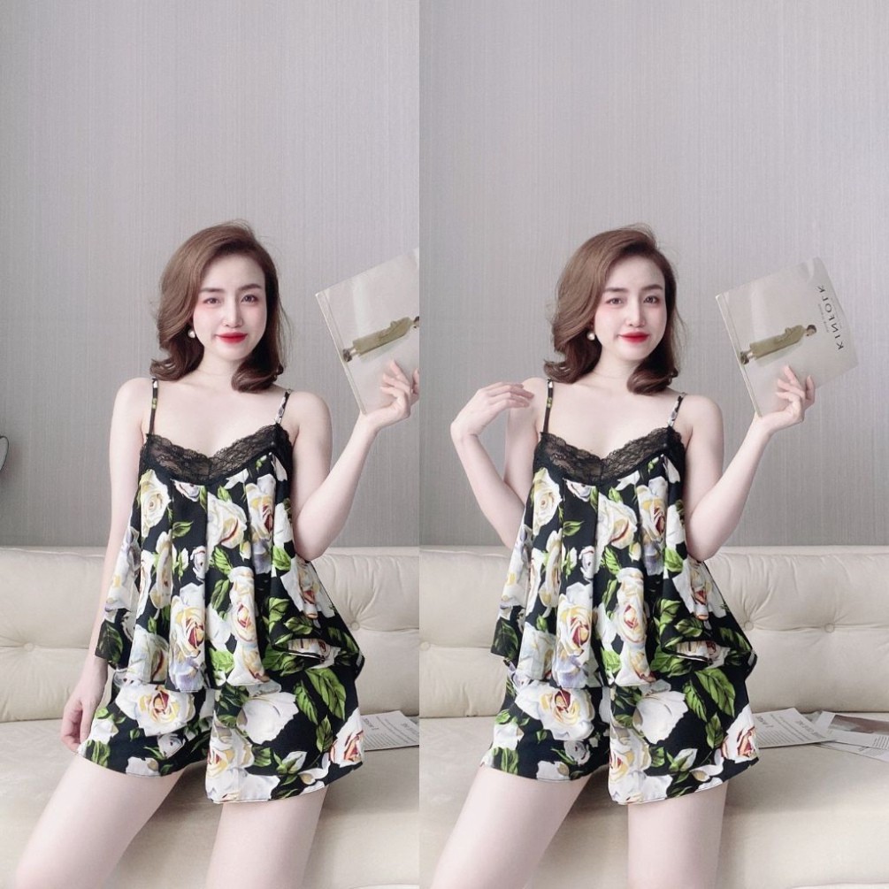 Đồ Ngủ Nữ BIGSIZE Đồ Ngủ Sexy lụa Satin cao cấp mềm mại xinh xắn < 70KG