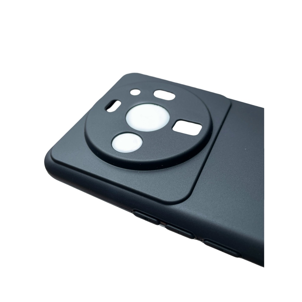 Ốp lưng silicon đen nhám cho Xiaomi Mi 12s Ultra không bám vân tay, khoét riêng từng mắt camera