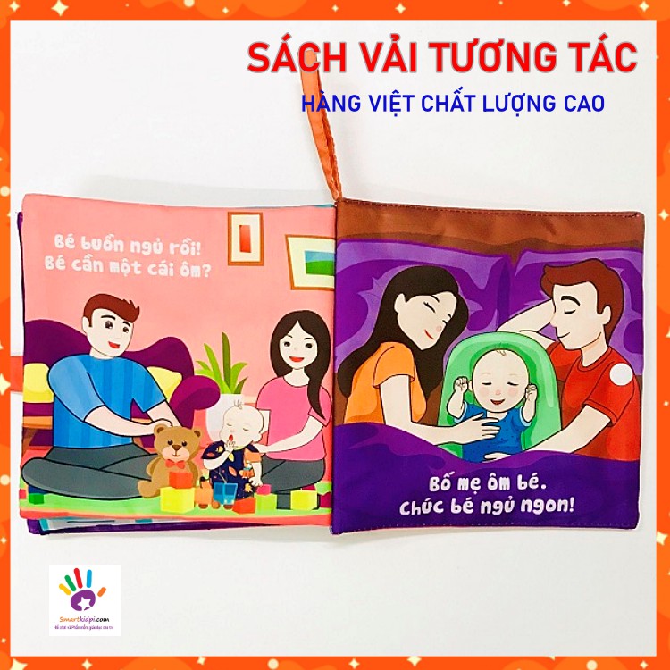 [TẶNG QUÀ] Sách vải cho bé đa tương tác Cái ôm diệu kì, kích thước 18*18cm, 12 trang