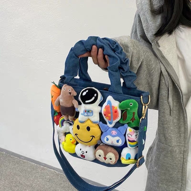 Túi Đeo Chéo Sticker Bông 2 Màu