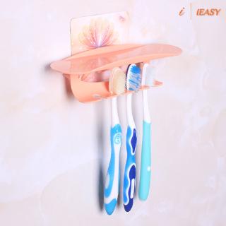 IE❤Toothpaste Toothbrush Holder Wall Mount Bathroom Suction Hanging Storage Shelf
