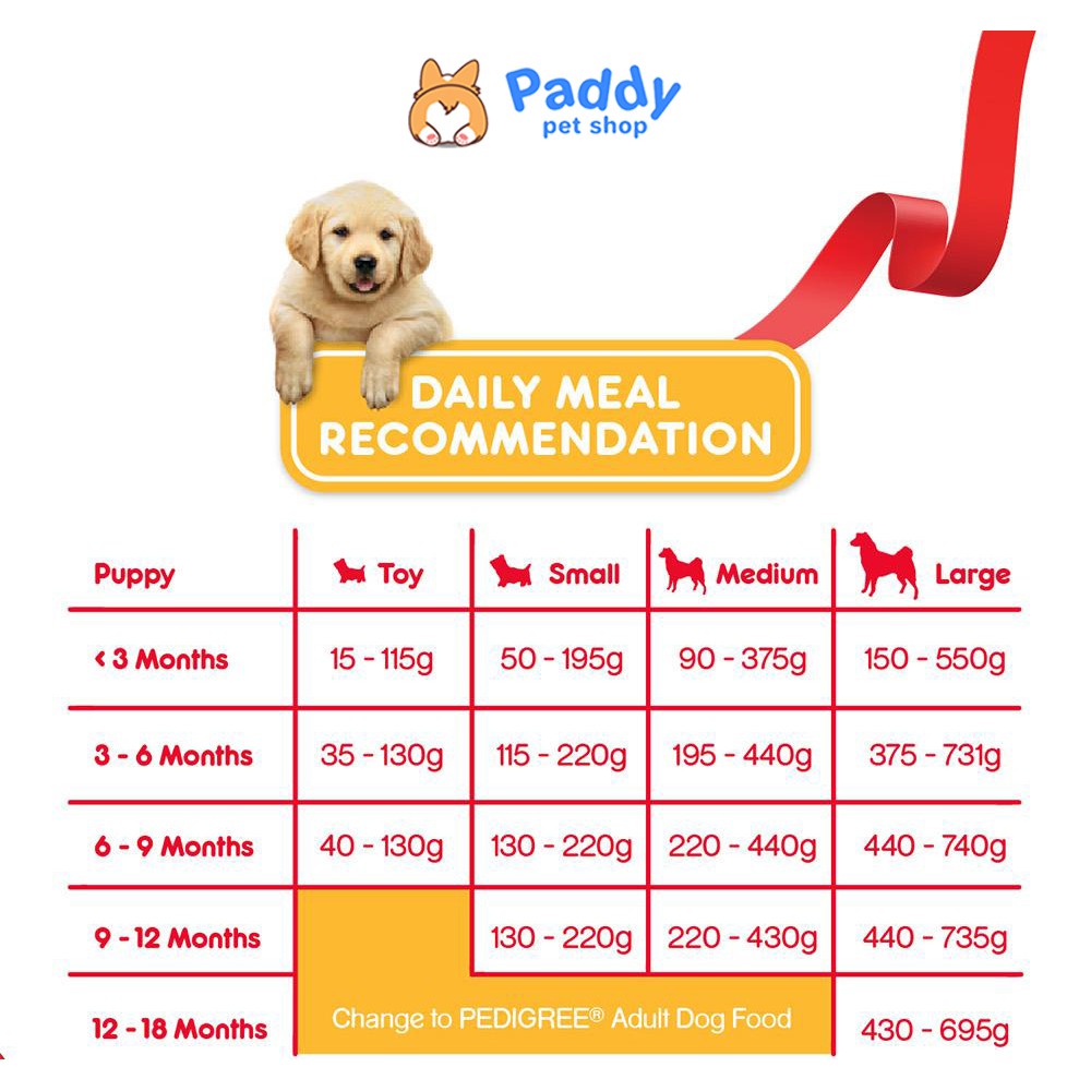 Hạt Pedigree Puppy Cho Chó Con Vị Gà &amp; Trứng