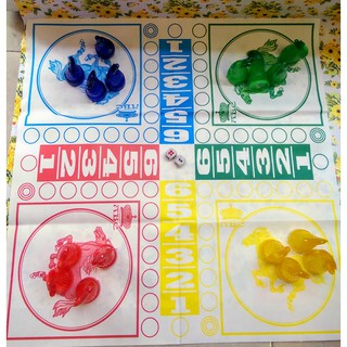 Bộ cờ cá ngựa  ⚡ SIÊU ƯU ĐÃI  ⚡   Bộ Trò Chơi Cờ Cá Ngựa Bàn Giấy 1 bàn cờ giấy,  16 quân cá ngựa, 4 xúc xắc