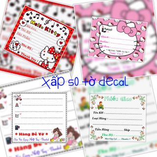 Phiếu decal giao hàng cho shop -xấp 50 tờ