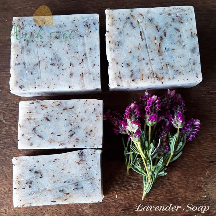 [Tùng Hạ Farm] Xà Bông Oải Hương- Lavender Handmade Soap [Xanh Suốt]