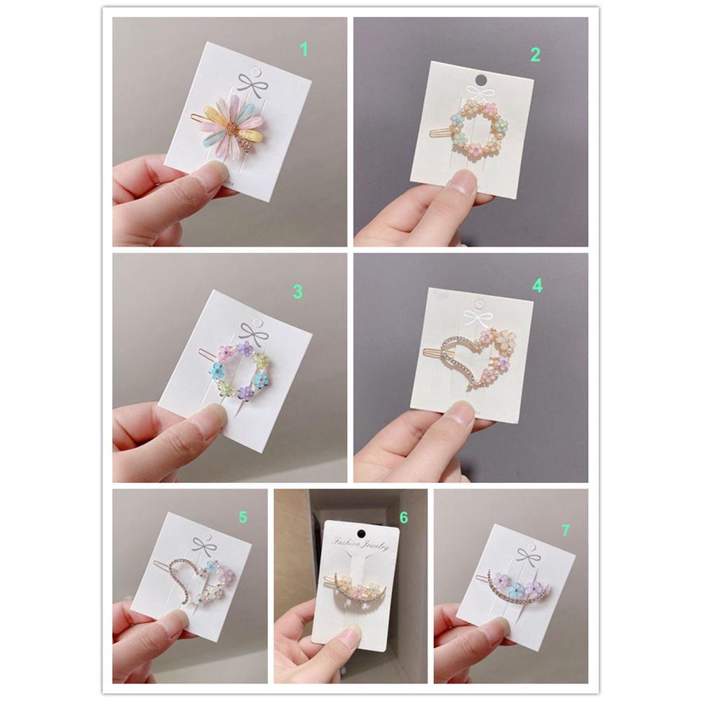 Kẹp tóc hình hoa/trái tim phong cách Hàn Quốc cho nữ