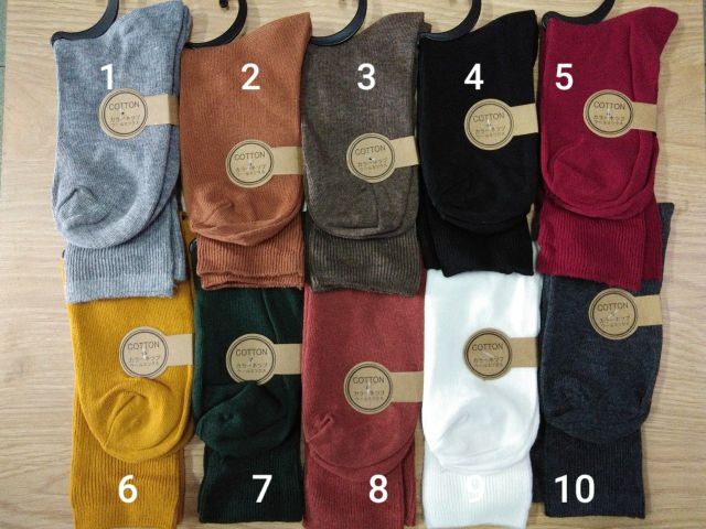 Vớ tất trơn cổ cao vintage cổ điển