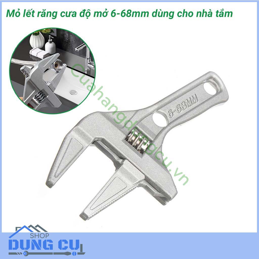 Mỏ lết ngắn lưỡi răng cưa độ mở lớn từ 6-68mm