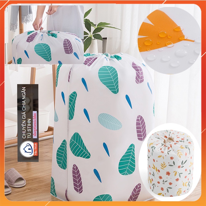 (Loại siêu to 90x45cm) Túi đựng chăn mèn quần áo chất liệu PEVA chống ẩm hình trụ (STIHN)