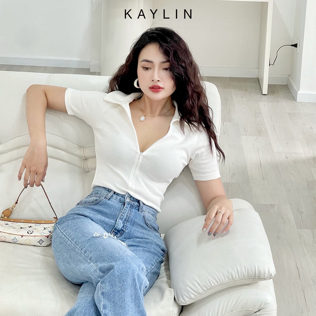 [Mã FATREND2810 giảm đến 30k tối đa 99k] Áo thun gân Croptop Freesize ôm body kiểu tay lỡ phong cách KAYLIN- N1651