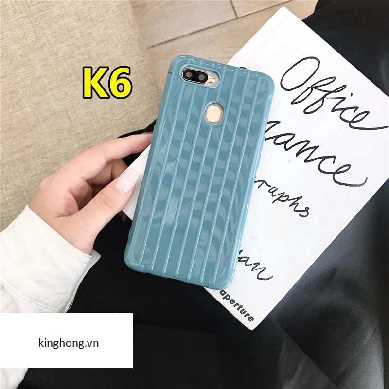 Ốp điện thoại hình vali màu trơn cho OPPO A3S A5S A5 2020 A31 2020 F9 PRO Reno 2f A92 F5 Youth A12 A1K F1S A71 A37 F7 A9 2020 F11 Reno 3 A52 A91 A7 A12E A72 Neo 9