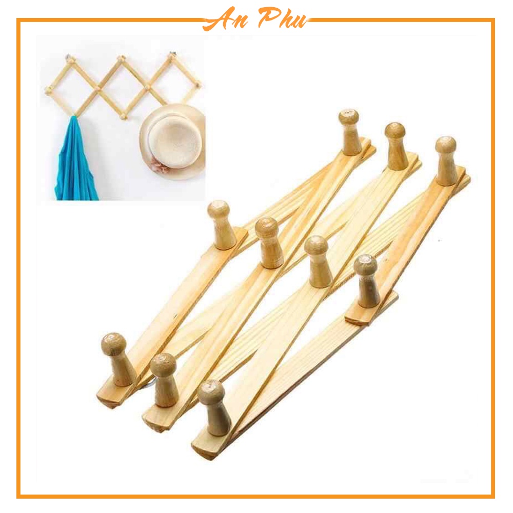 Móc xếp quần áo màu gỗ tự nhiên