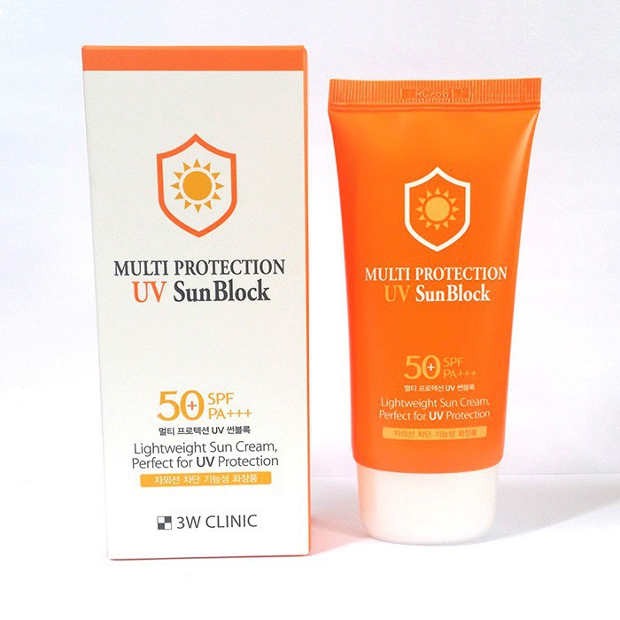 Kem Chống Nắng Dưỡng Ẩm 3W Clinic Multi Protection UV Sun Block SPF 50+ PA+++ 70ml - Hàn Quốc Chính Hãng