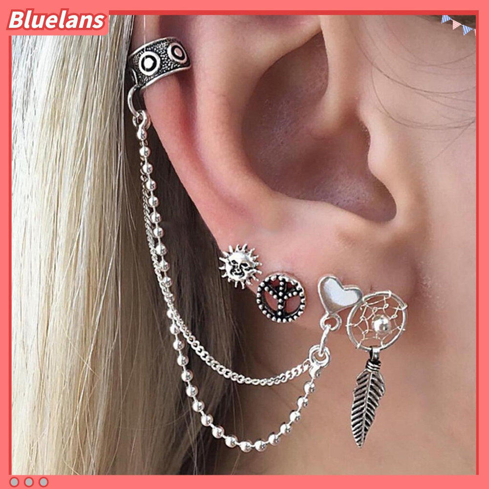 Set 4 bông tai nữ trang kiểu dáng độc đáo thời trang