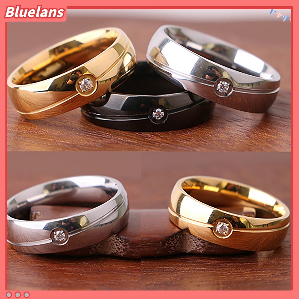 Nhẫn titan đính đá đơn giản (Size 6-11)