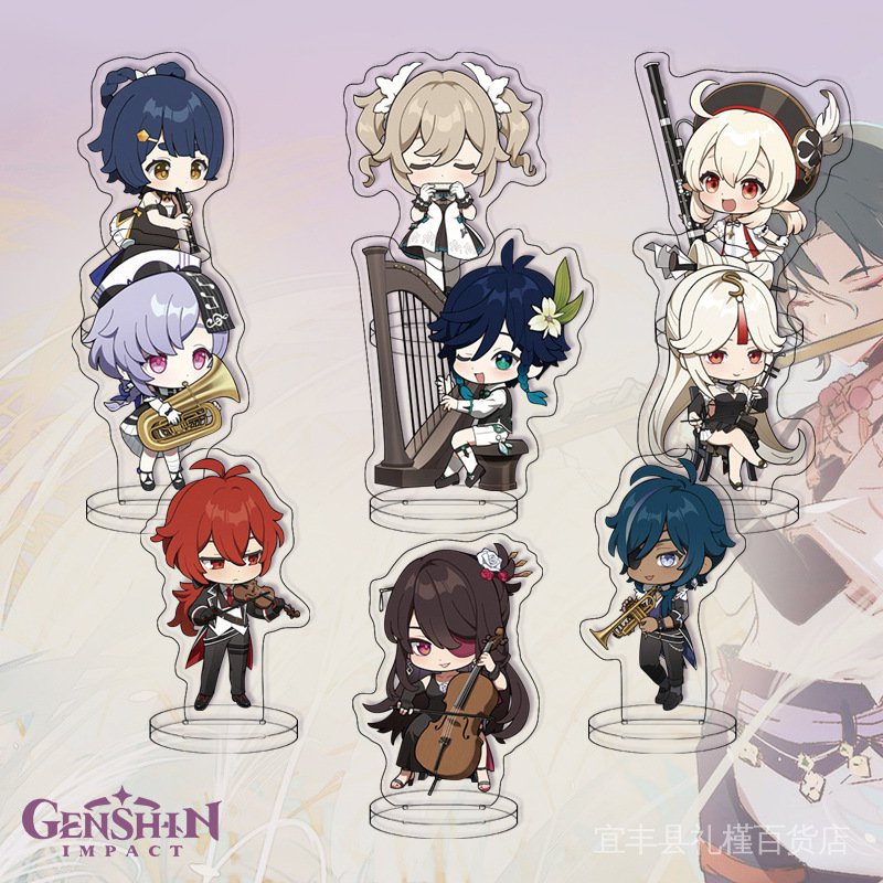 [Genshin impact mini stand] 9 bộ giá đỡ acrylic 6cm trong suốt đặt quà tặng sinh viên sáng tạo A1DW