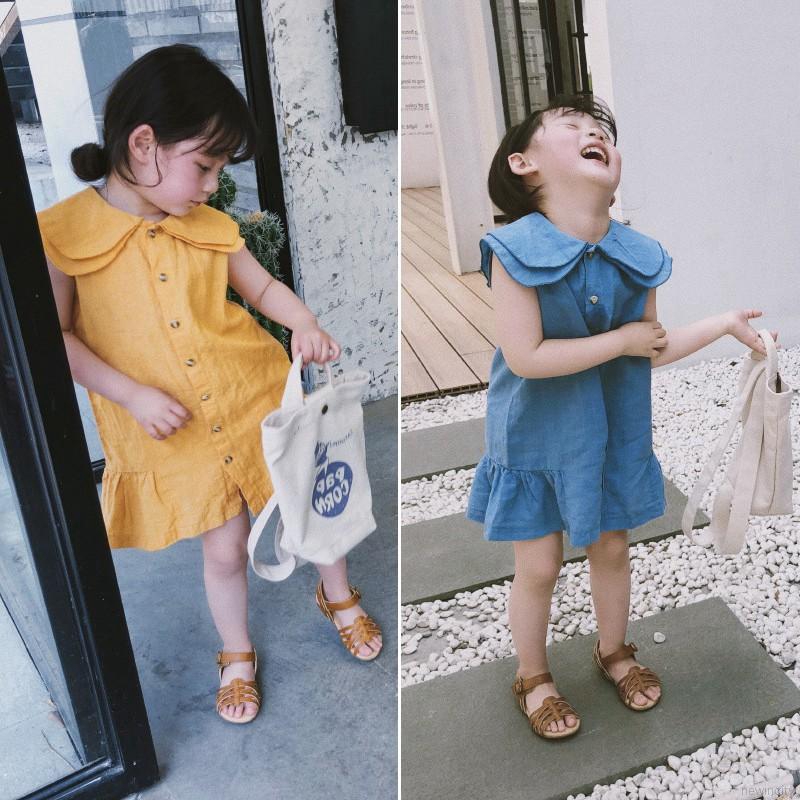 Đầm búp bê không tay thời trang Hàn Quốc cho bé gái