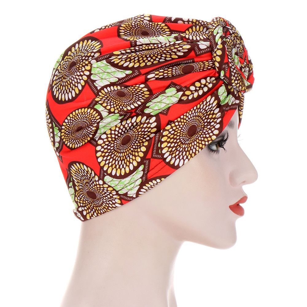 Mũ turban thắt nút co giãn họa tiết hoa nhiều màu thời trang cho nữ