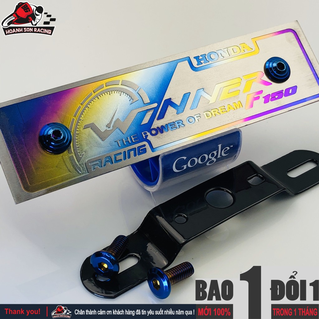 Bảng tên titan WINNER titan 100% gắn cho các đời xe winner TẶNG pát gắn bảng tên winner và ốc gắn bảng tên titan 6l2