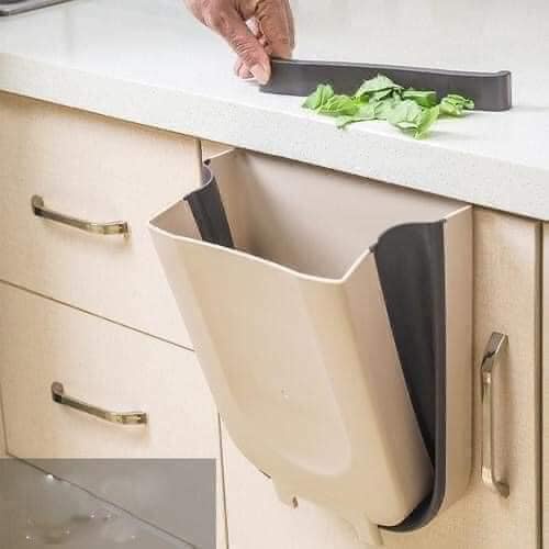 Thùng rác GẤP GỌN thông minh móc tủ tiện lợi