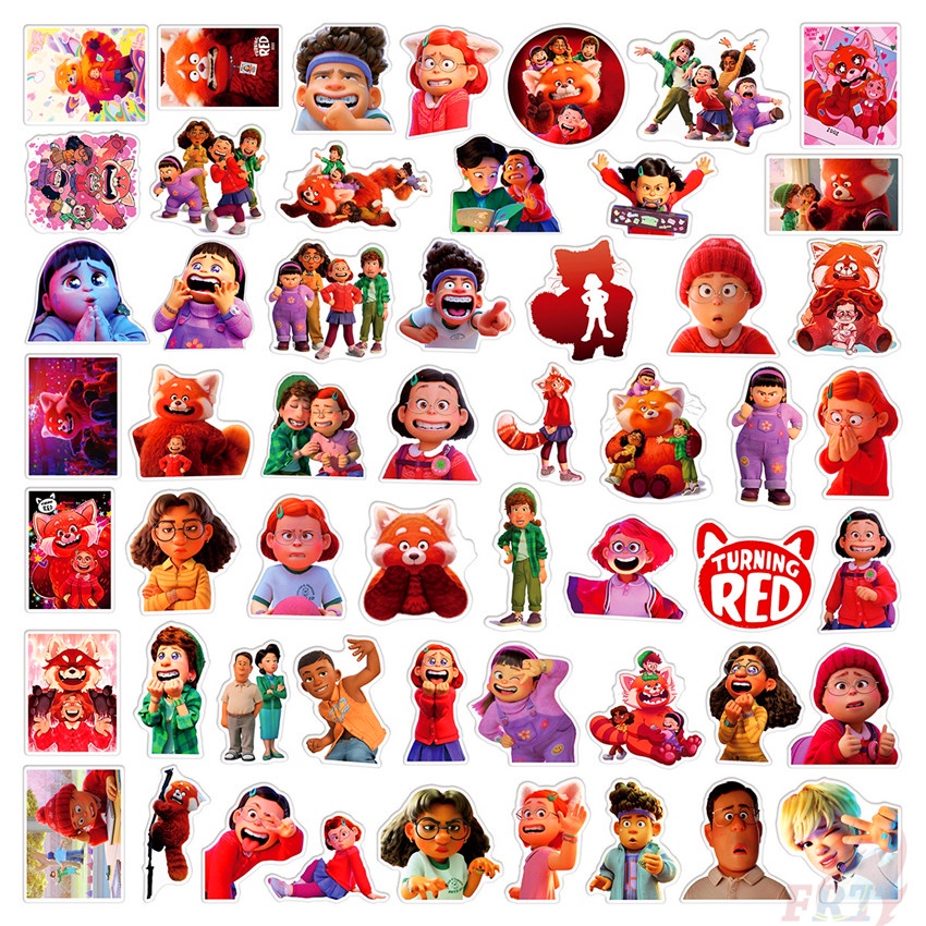 ❉ Miếng Dán Màu Đỏ Dòng 04 Độc Đáo ❉ Bộ 50 Miếng Dán Trang Trí Vali Laptop Ván Trượt DIY Thời Trang