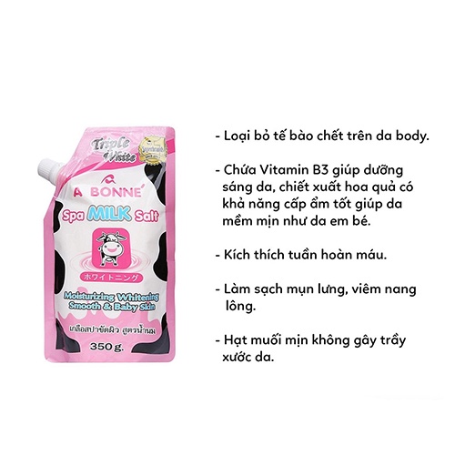 Muối Tắm Sữa Bò Tẩy Tế Bào Chết A Bonne Spa Milk Salt 350g