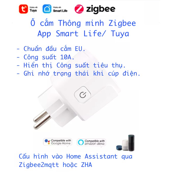 Ổ cắm thông minh Zigbee, Hệ sinh thái Tuya/ Smart Life/ Home Assistant