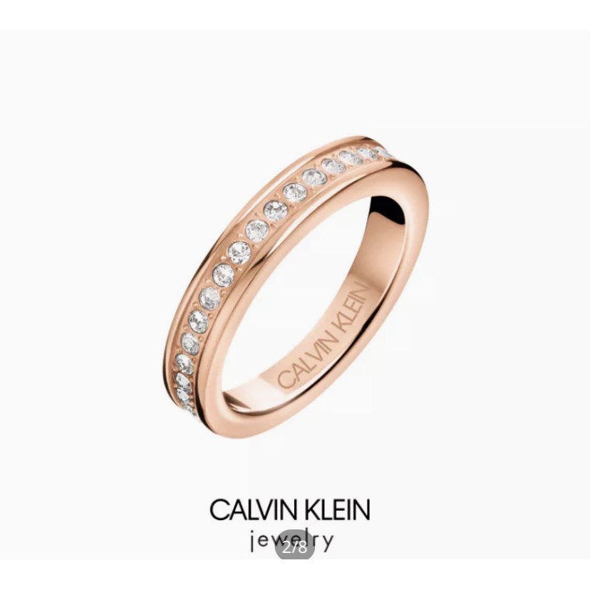 Nhẫn nam nữ titan CK - Nhẫn không gỉ đính đá in họa tiết CK - Cam kết không bay màu