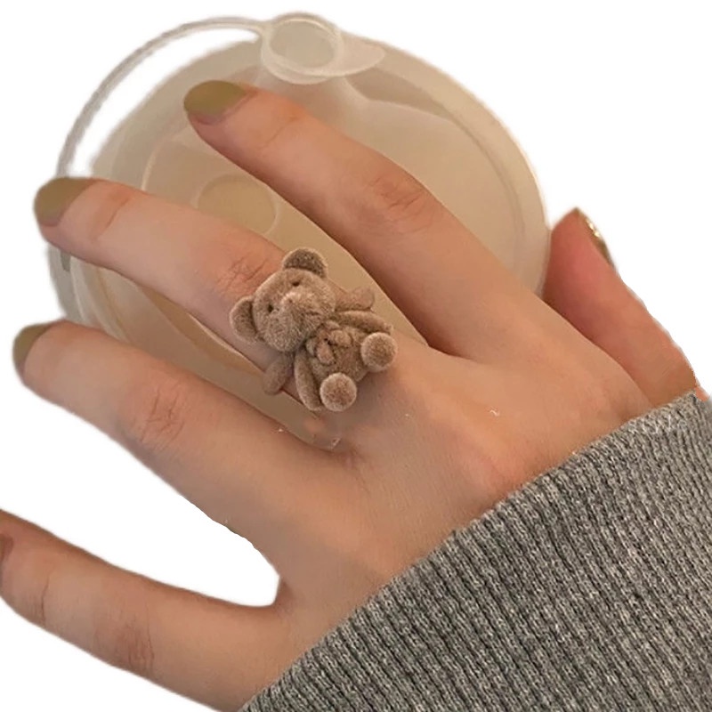 Nhẫn Hở Hình Gấu Bông Dễ Thương Có Thể Điều Chỉnh