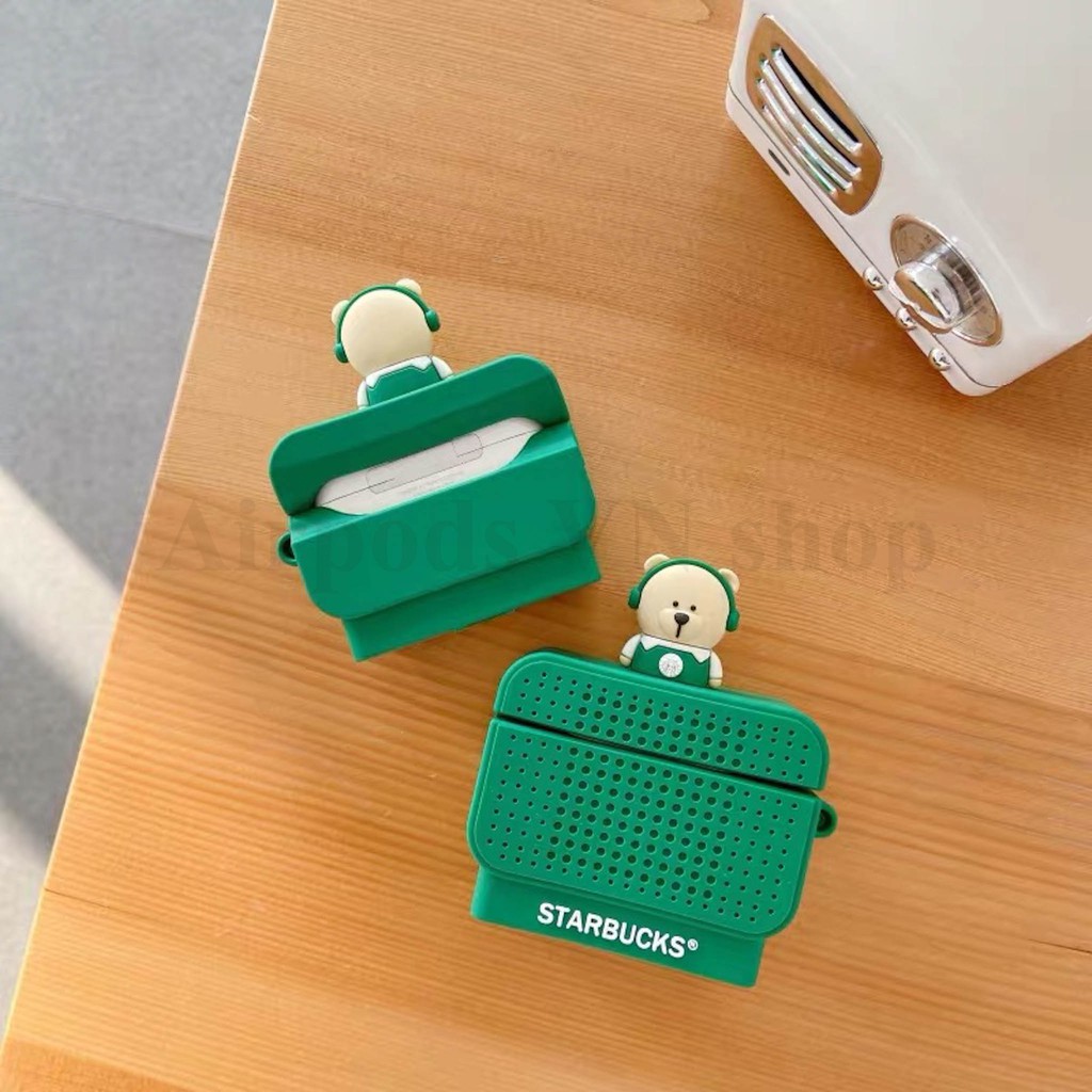 [Hàng loại 1] Ốp case Airpods 1/2, Airpods Pro loa gấu Starbucks silicon cao cấp