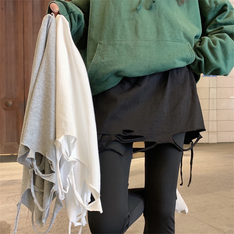 Chân váy ngắn Zhelihangfei kiểu rách cá tính trẻ trung thời trang