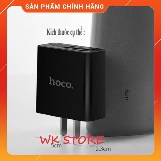 Cốc sạc Hoco C15 3 cổng USB,màn led báo điện áp,BH 1 năm