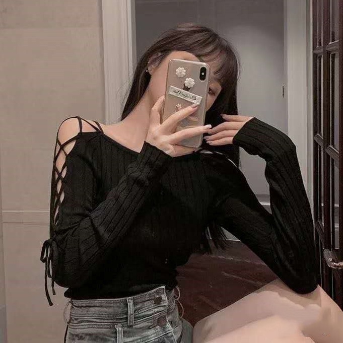 SUXI Áo Dệt Kim Màu Trơn Gợi Cảm Thời Trang Cho Nữ