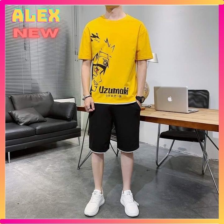 Áo thun nam, áo phông nam tay ngắn cổ tròn chất thun lạnh co giãn 4 chiều hình naruto alex cool