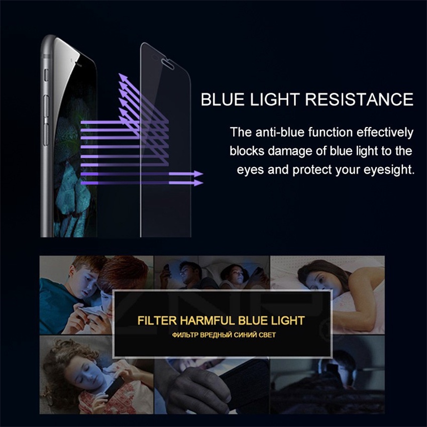 Kính Cường lực Chống Tia Sáng Xanh Cho for iPhone 14 13 12 11 Pro XS Max Mini XR X 6 S 7 8 Plus SE Bảo Vệ Màn Hình bảo vệ mắt