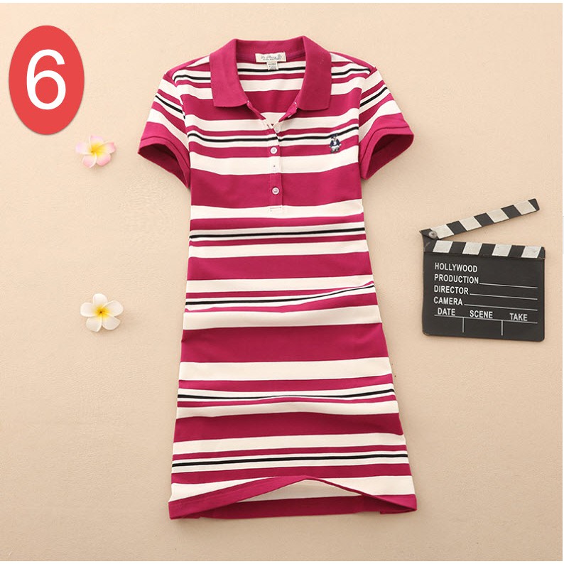 Váy polo kẻ ngang trẻ trung chất đẹp | BigBuy360 - bigbuy360.vn