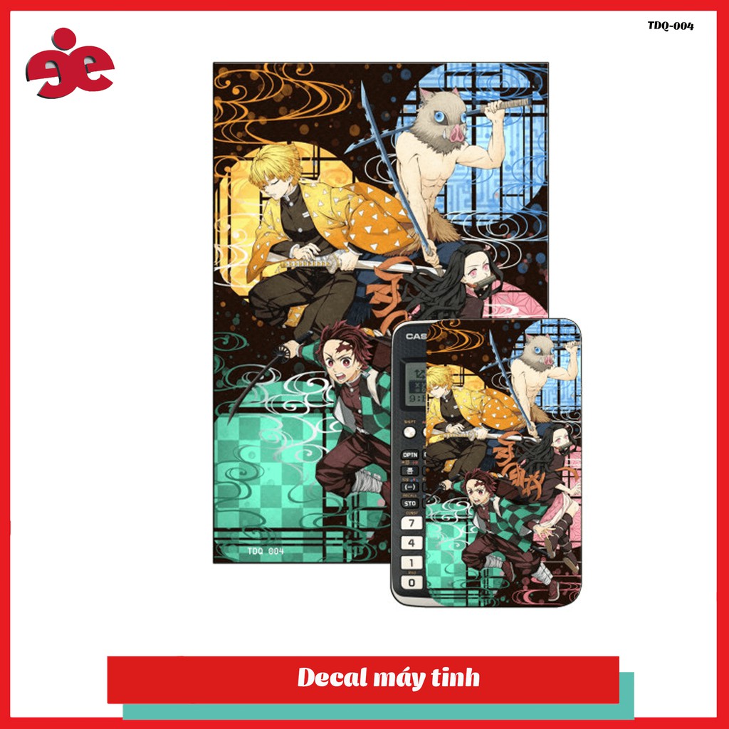 Decal trang trí máy tính casio thanh gươm diệt quỷ TDQ-009