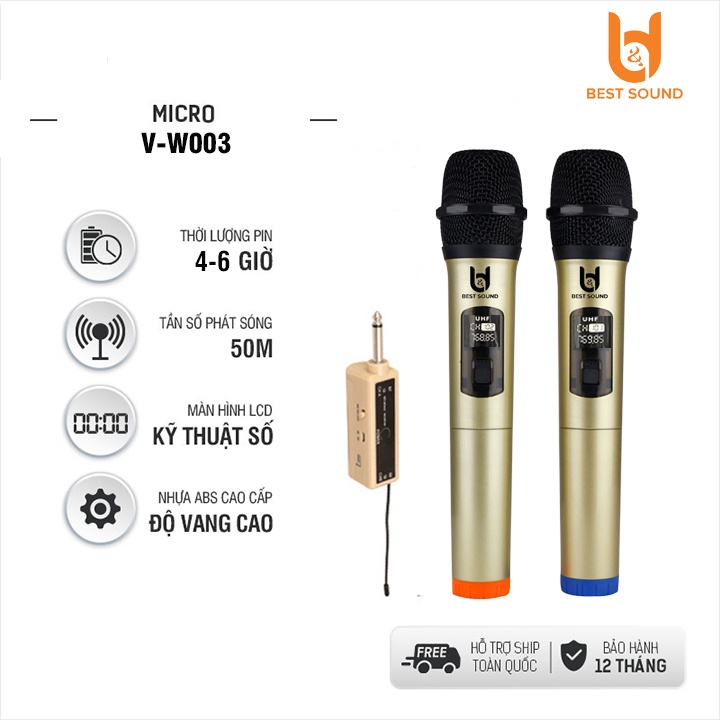 Bộ Micro Không Dây SV-316 | MV01 | W003 | W003A Cao Cấp Hát Karaoke Cực Hay Dùng Cho Loa Kéo, Amply, Tần Số UHF