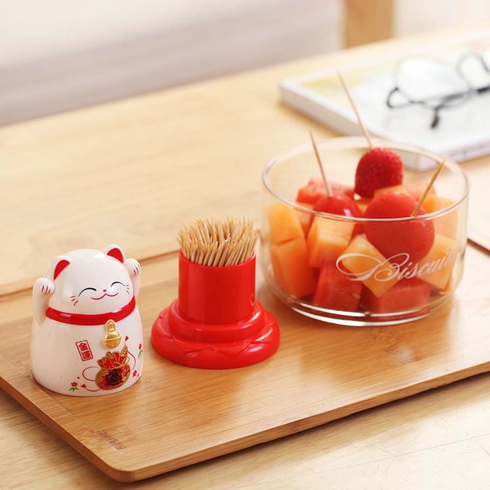 Hộp Đựng Tăm Xỉa Răng Hình Mèo Hoạt Hình Nhiều Màu Chất Lượng Cao