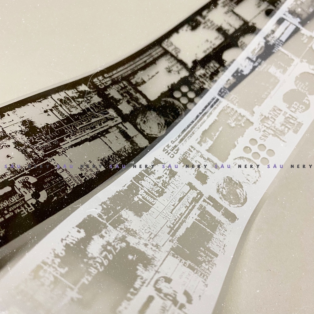 Sâu Nery - Washi tape film trắng đen trang trí cổ điển Noir 4 by Plus Minus