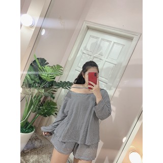 Set Nữ Bigsize Bộ Áo Thun Cổ Tròn Dài Tay Kèm Quần