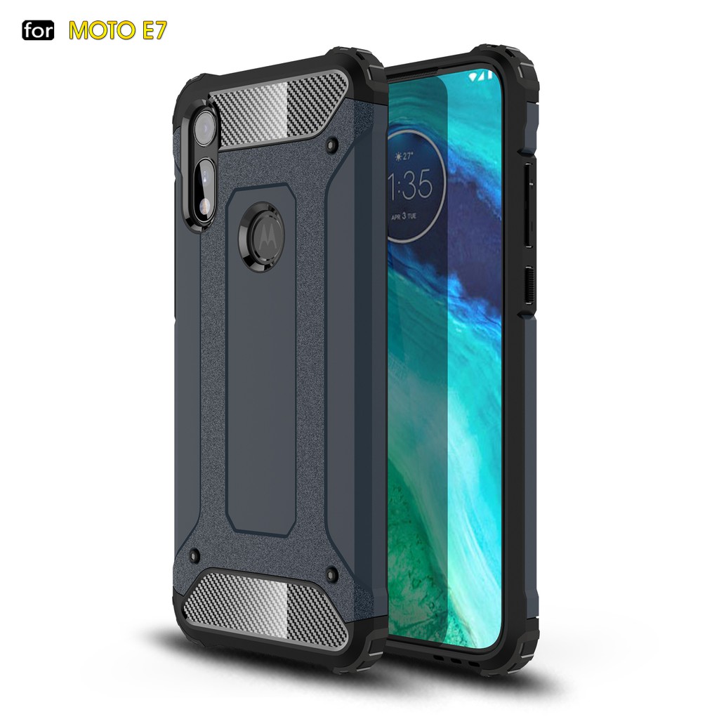 Ốp Điện Thoại Tpu + Pc Cứng Kiểu Áo Giáp Bảo Vệ Toàn Diện Cho Motorola Moto E 2020