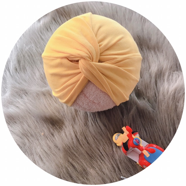 Mũ alibaba cho bé ( turban vải mẫu chéo 5-10kg)