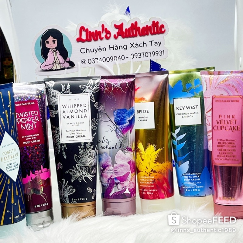 AUTH BILL CHỌN MÙI KEM DƯỠNG THỂ ĐẬM ĐẶC LƯU HƯƠNG - BODY CREAM BATH &amp; BODY WORKS USA