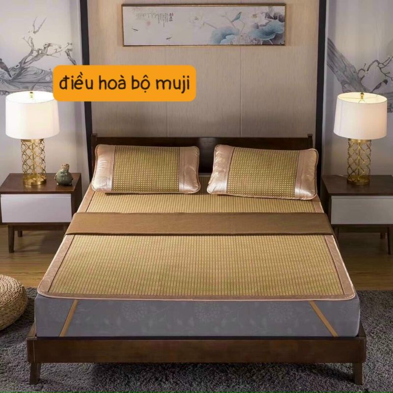 SÉT CHIẾU ĐIỀU HOÀ MUJI XUẤT NHẬT VIỀN LỤA CAO CẤP