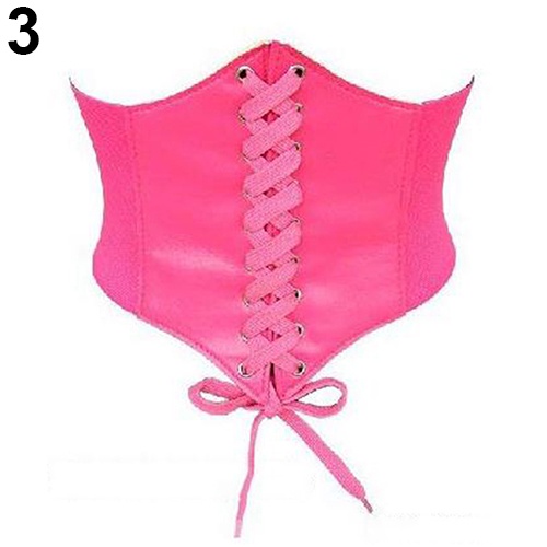 Đai nịt bụng giả da bản rộng cột dây phong cách vintage quyến rũ thích hợp cho nữ