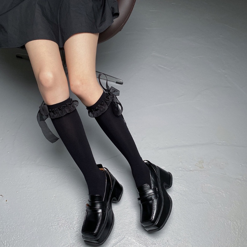 Youyo Vớ Dài Đến Đầu Gối / Đầu Gối Phối Dây Ruy Băng Ngọt Ngào Phong Cách Lolita Nhật Bản Cho Nữ