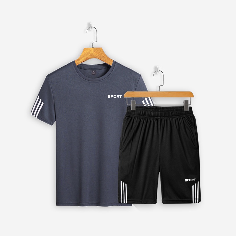Bộ quần áo thể thao nam TINOFUN Set bộ đồ thể thao nam mặc nhà chất vải thun co giãn phong cách cho mùa hè thu