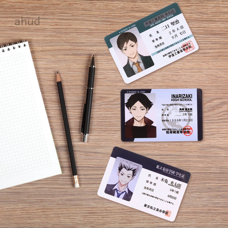 Thẻ ID hình nhân vật anime trong Haikyuu bằng PVC xinh xắn