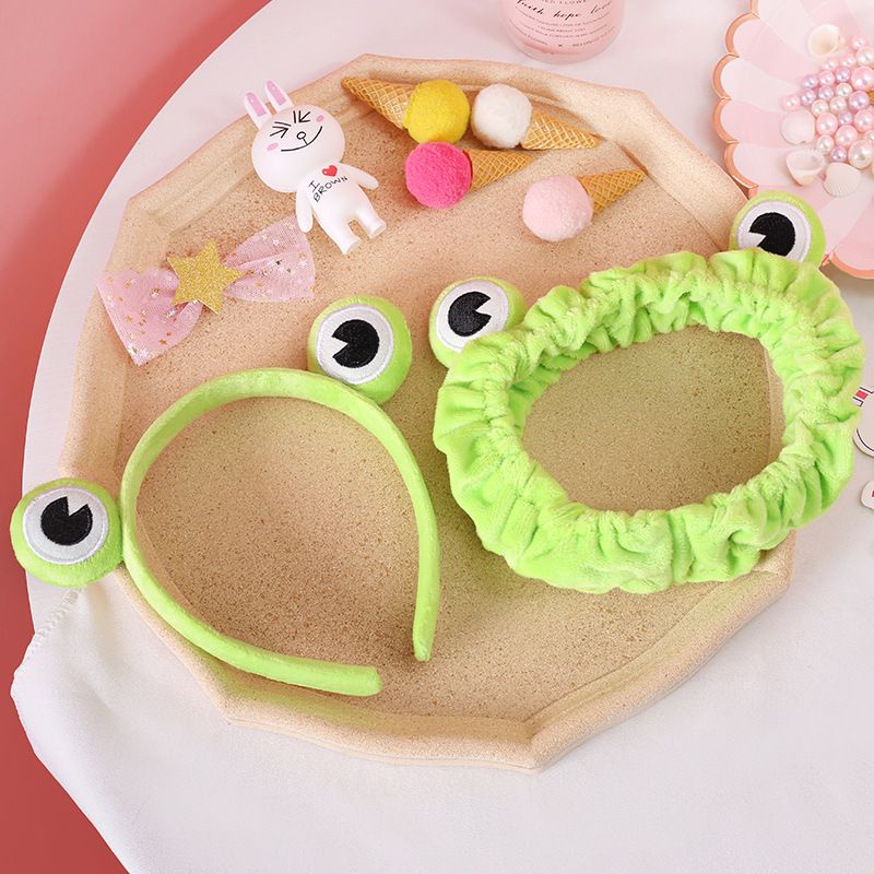 Bờm tóc cute, băng đô hình ếch xanh rửa mặt cài tóc ngộ nghĩnh dễ thương cute